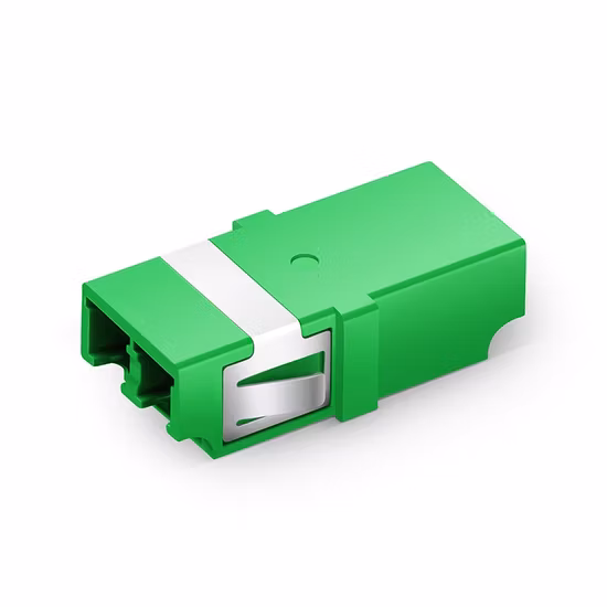 Adaptador de fibra óptica de plástico dúplex LC/APC monomodo sin brida